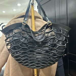 Elegant Black Mesh Tote Bag